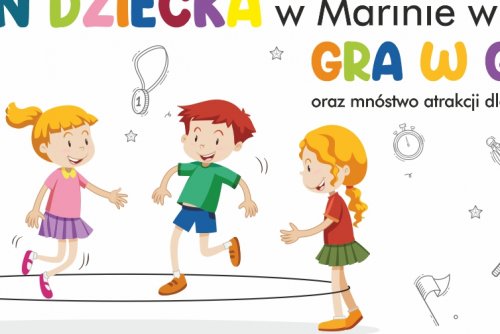Plakat z graficznymi postaciami dzieci grającymy w 