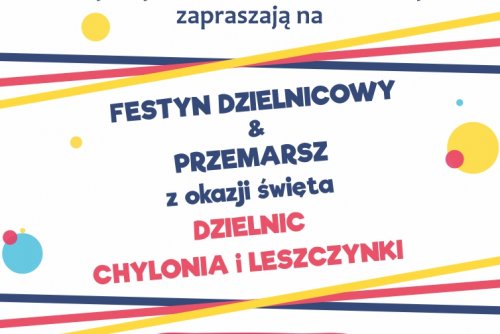 Plakat promujący piknik w Chyloni i Leszczynkach.