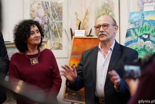 Wystawa prac Marka Koguta „Sto obrazów na 100 lat Gdyni” w  Towarzystwie Miłośników Gdyni (fot. Magda Śliżewska)