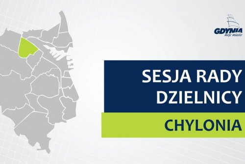 Mapa Gdyni z zaznaczoną na zielno dzielnicą Chylonia.