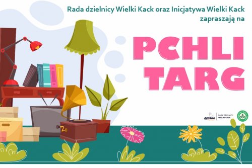 Plakat promujący Pchli targ w Wielkim Kacku.