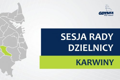 Mapa Gdyni z zaznaczoną na zielno dzielnicą Karwiny.