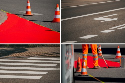 Od połowy kwietnia Zarząd Dróg Miejskich zleca odnawianie oznakowania poziomego na gdyńskich ulicach (fot. Marcin Mielewski, Zarząd Dróg Miejskich)