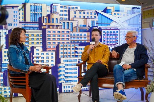Goście studia „Gdynia Filmowa” (od prawej): Arkadiusz Brzęczek i Jan Rutka (fot. Kamil Złoch)