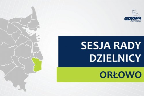 Mapa Gdyni z zaznaczoną na zielono dzielnicą Orłowo.