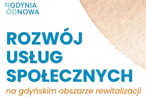 Plakat promujący Rozwój Usług Społecznych na gdyńskim obszarze rewitalizacji