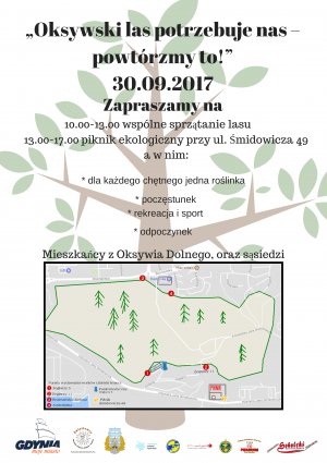 Sprzątanie lasu na Oksywiu - plakat