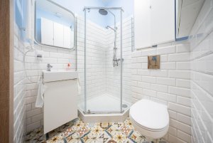 Łazienka w obiekcie Kurhaus