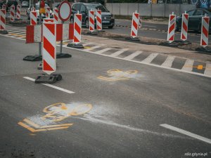 oznakowanie, tymczasowe oznakowanie na jezdni