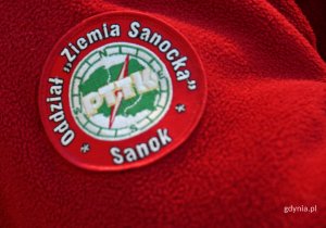 Na zdjęciu naszywka z Sanoka