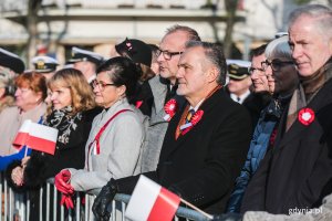 Gdynia świętuje 101. Urodziny Niepodległej. Na zdjęciu prezydent Gdyni Wojciech Szczurek  // fot. Karol Stańczak