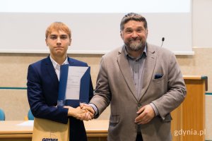 Na zdjęciu (od lewej): Mateusz Jaroń, Tadeusz Szemiot, przewodniczący Rady Miasta (fot. Paweł Budziński)