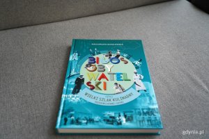 na zdjęciu książka leżąca na muzealnym siedzisku