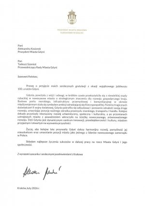  Kto złożył życzenia Gdyni?