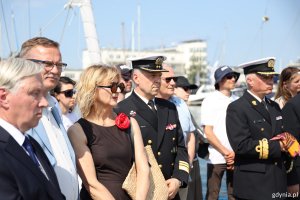 Na zdjęciu m.in.: Bogusław Witkowski, prezes Pomorskiego Związku Żeglarskiego, Tomasz Miegoń, dyrektor Muzeum Marynarki Wojennej i Karin Moder, dyrektorka Muzeum Miasta Gdyni