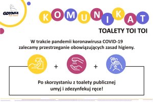 Komunikat, który będzie umieszczany na przenośnych toaletach // graf. Dzielnice#wgdyni