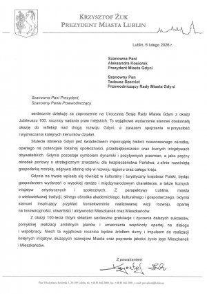  Kto złożył życzenia Gdyni?