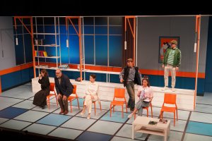 Próba miedialna spektaklu „Nerwica natręctw" w Teatrze Muzycznym w Gdyni (fot. Dorota Patzer)