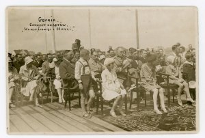 Józef Piłsudski i Eugeniusz Kwiatkowski w Gdyni w czasie uroczystości chrztu statków pasażerskich Żeglugi Polskiej, „Fotobrom”, 1.07.1928 r., zbiory MMG