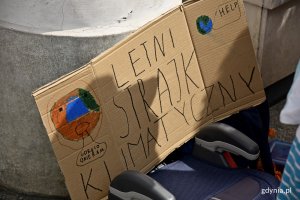 Własnoręcznie zrobiony transparent nawołujący do dbałości o planetę/fot. Paweł Kukla