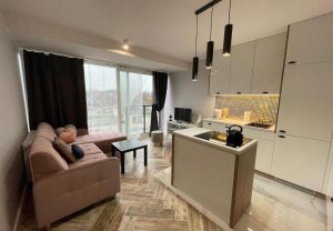 Salon z aneksem kuchennym w High Standard Apartment Gdynia