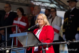 Przemawia Agnieszka Baranowska, członkini zarządu wojew&oacute;dztwa pomorskiego