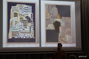 Światowy Tydzień Przedsiębiorczości 2025 w ZSA-E w Gdyni, na zdjęciu gdyński grafik Jan Rutka (fot. Katarzyna Balcerzak)