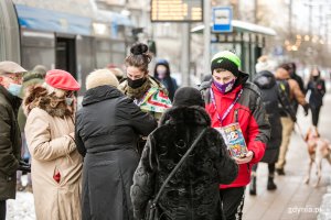Wolontariusze na ulicach Gdyni podczas 29. finału WOŚP, fot. Karol Stańczak