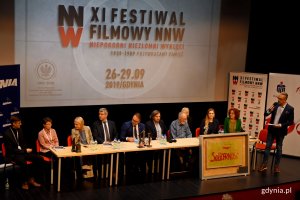 Konferencja prasowa Festiwalu NNW z udziałem m.in. Marka Łucyka, wiceprezydenta Gdyni i Arkadiusza Gołębiewskiego, dyrektora festiwalu // fot. Paweł Kukla