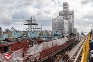 Remont ORP Błyskawica w PGZ Stoczni Wojennej. Fot. Henryk Nagrodzki / Muzeum Marynarki Wojennej