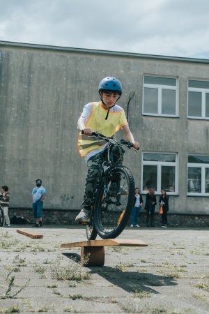 Uczniowie SP8 na rowerach