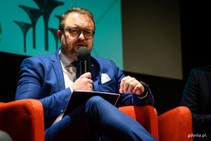 Konferencja odsłaniająca projekt KLIMATyczne Centrum, Marek Łucyk - wiceprezydent Gdyni ds. rozwoju, fot. Dawid Linkowski