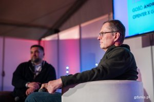 Andrzej Poczobut &ndash; dziennikarz i działacz Związku Polak&oacute;w na Białorusi podczas debaty &bdquo;Wolność to najjaśniejsza z gwiazd&rdquo;, kt&oacute;ra odbyła się w strefie NGO na Open'er Festivalu 