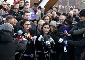 Aleksandra Dulkiewicz ogłosiła start w wyborach na konferencji prasowej // fot. Sławomir Okoń