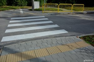 Płyty fakturowane przed przejście dla pieszych w okolicy ZWE nr 1 przy ul. Wiczlińskiej // fot. gdynia.pl