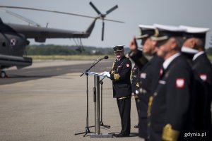 Zbiórka pododdziałów Gdyńskiej Brygady Lotnictwa Marynarki Wojennej na terenie 43. Bazy Lotnictwa Morskiego w Gdyni-Babich Dołach. Fot. Przemysław Kozłowski