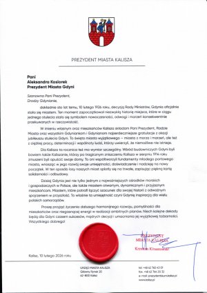  Kto złożył życzenia Gdyni?