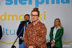 Plener Literacki w Gdyni 2020. N/z Natalia Gromow, dyrektorka Biblioteki Gdynia. Fot. Paweł Kukla