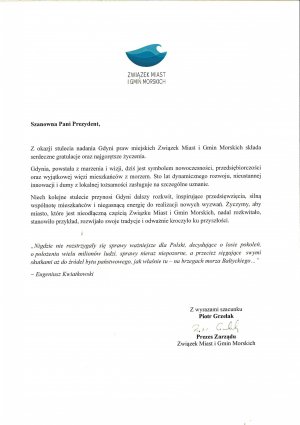  Kto złożył życzenia Gdyni?