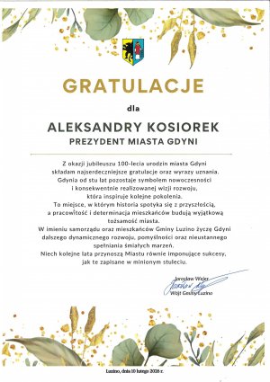  Kto złożył życzenia Gdyni?