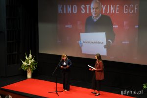Prezydent Aleksandra Kosiorek i Krystyna Weiher-Sitkiewicz, rzeczniczka prasowa FPFF