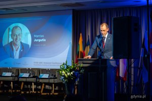 Mantas Jurgutis. Konferencja generalna Związku Miast Bałtyckich w Słupsku, 5 listopada (fot. Kamil Złoch)