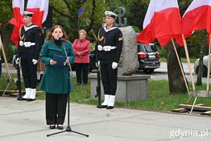 Prezydent Aleksandra Kosiorek podczas uroczystego przemówienia (fot. Magdalena Starnawska)
