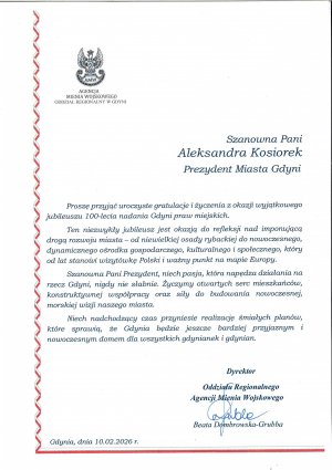  Kto złożył życzenia Gdyni?