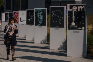 Lem na plakacie w „Mieście Słowa” // fot. Anna Rezulak
