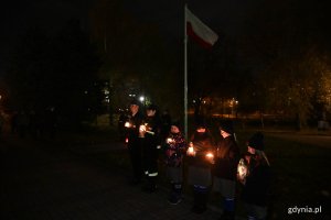  Capstrzyk Niepodległościowy na Obłużu. Uroczystości pod tablicą płk Stanisława Dąbka. Fot. Michał Puszczewicz