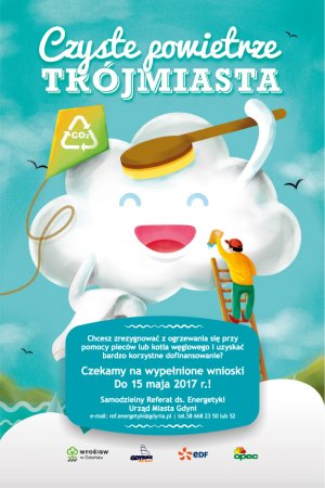 Plakat dotyczący konkursu "Czyste Powietrze Trójmiasta"