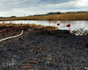 Gdyńscy strażacy gasili Biebrzański Park Narodowy // mat.prasowe Komendy Wojewódzkiej Państwowej Straży Pożarnej