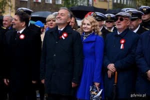 W uroczystości wzięlu udział m.in.: prezydent Gdyni Wojciech Szczurek, wiceprzewodniczący gdyńskiej Rady Miasta Stanisław Borski oraz radna Elżbieta Sierżęga // fot. Paweł Kukla