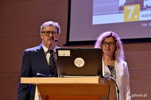 Prof. Jakub Szczepański i prof. Lucyna Nyka z Wydziału Architektury PG podczas otwarcia konferencji, fot. P. Kukla